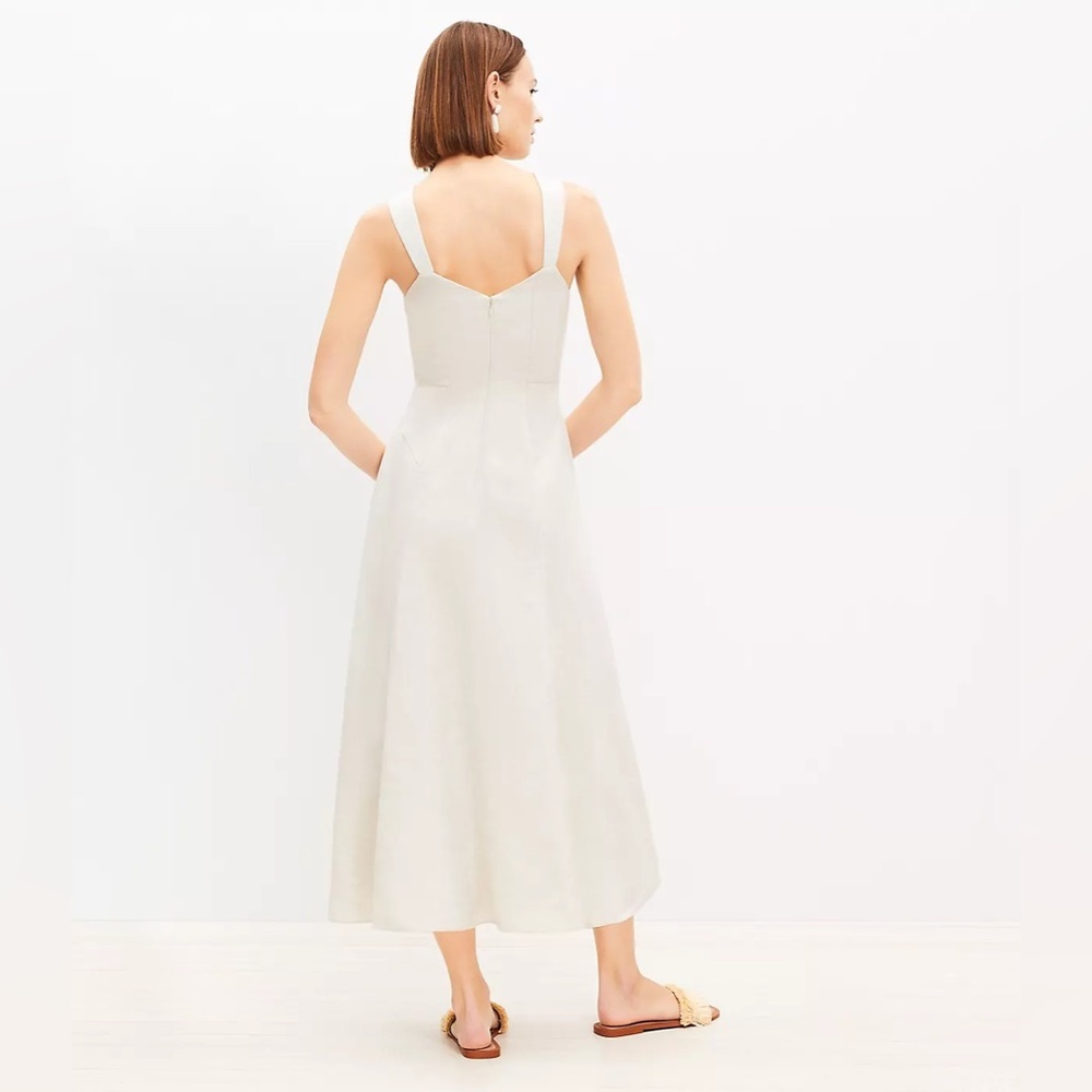 LOFT Cream Midi Dress - Picture 2 of 16